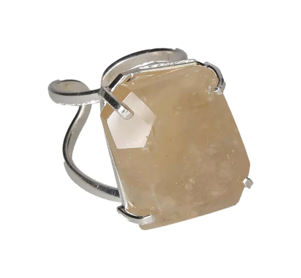 Quartz Faceted Arc And Wire Ring Silver 602907 P30