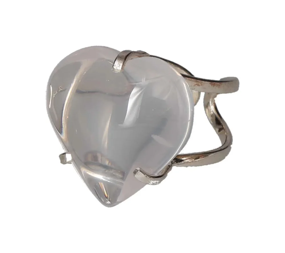 Quartz Heart Cabochon Arc And Wire Ring Silver 602020 P30 - Image 2