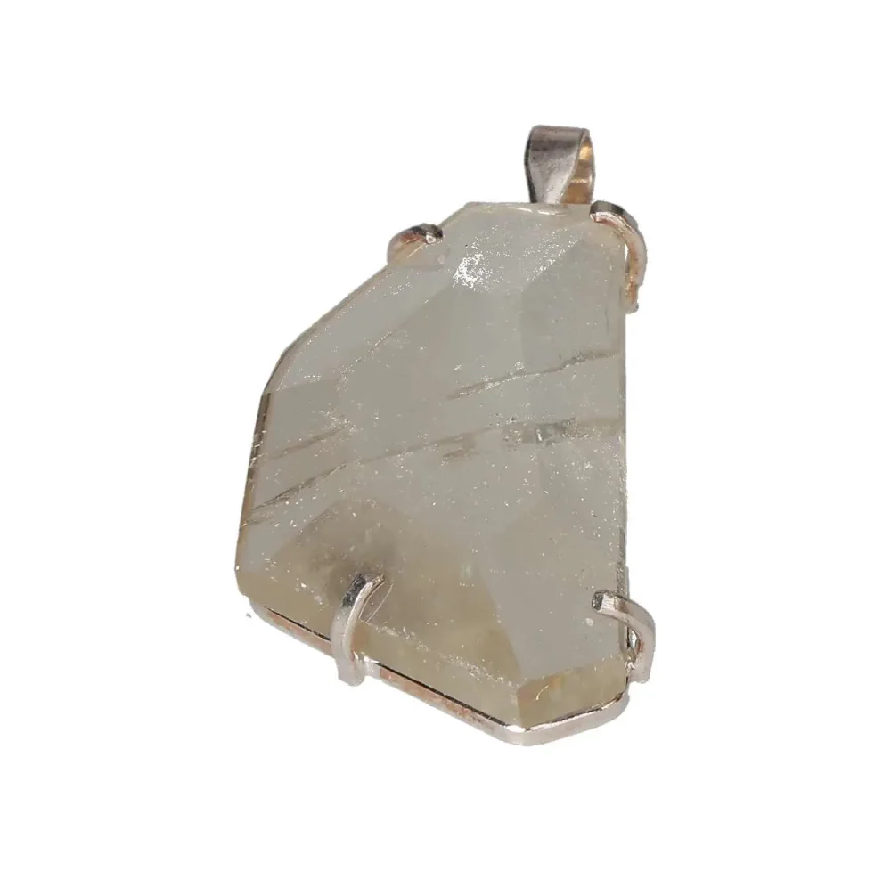 Quartz Faceted Claw Pendant Silver 607247