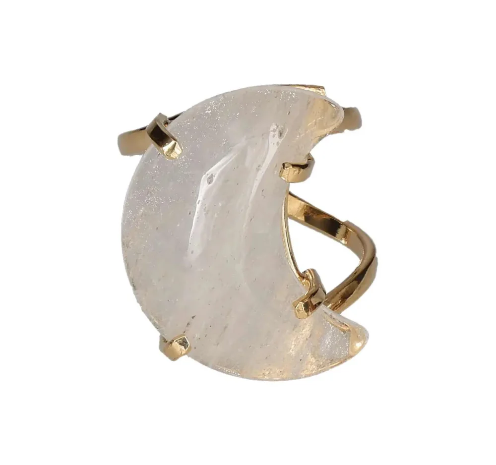 Quartz Moon Cabochon Arc And Wire Ring Gold 602099 P30 - Image 3