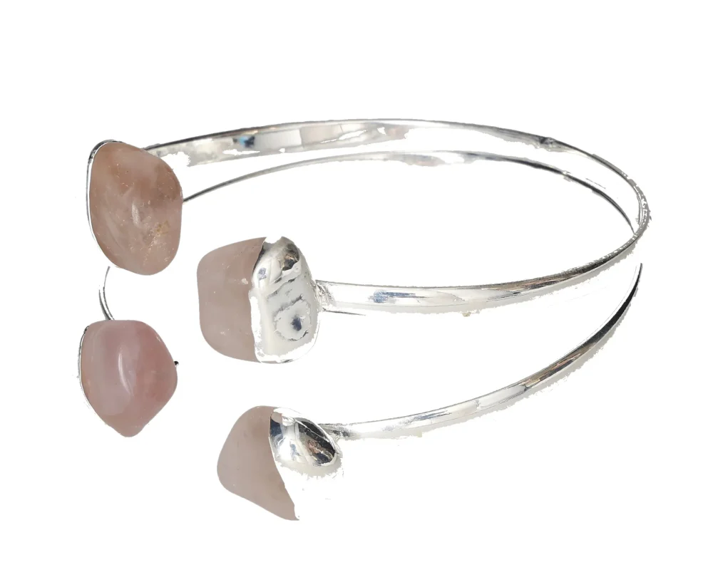 Rose Quartz Bracelet  Silver 140 mm 615587 - Image 3