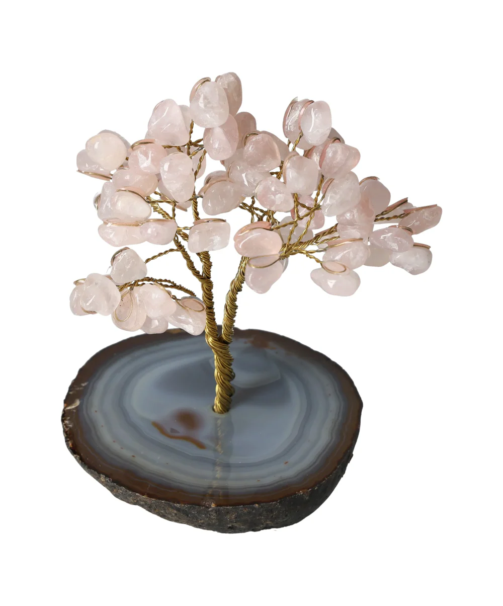 Rose Quartz Wire Agate Base Tree  15 cm 636148