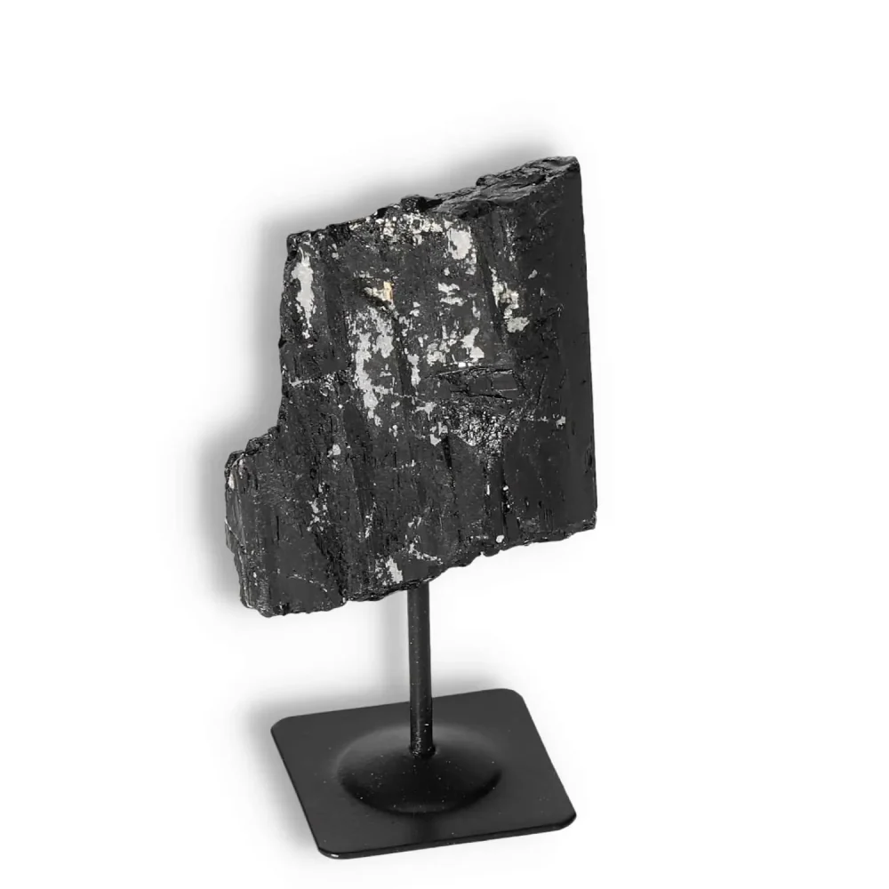 Rough Black Tourmaline with Metal Stand M 566445 - Image 10