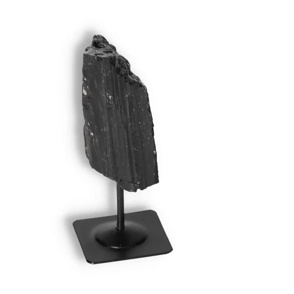 Rough Black Tourmaline with Metal Stand M 566445 - Image 4