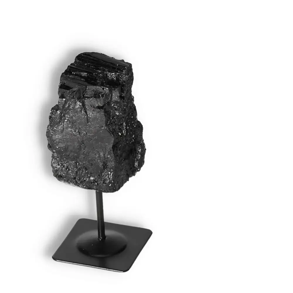 Rough Black Tourmaline with Metal Stand S 566025 - Image 3