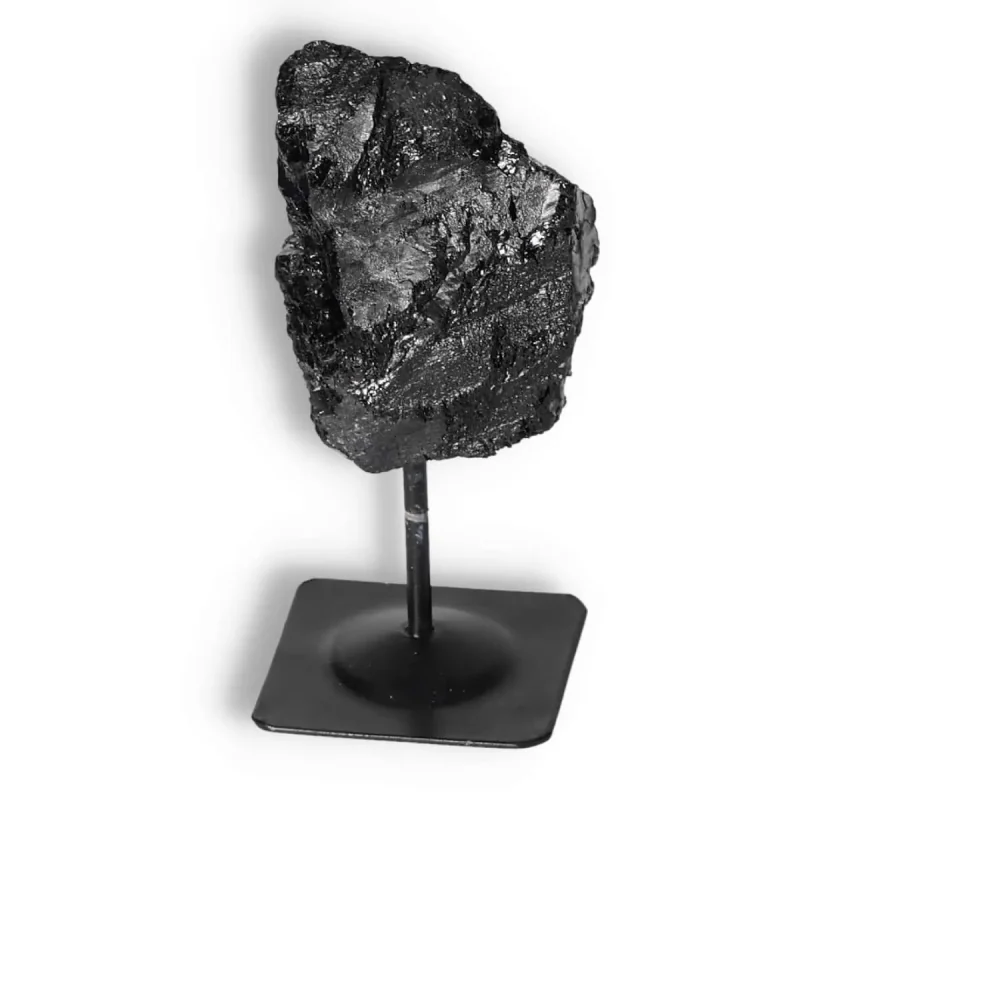 Rough Black Tourmaline with Metal Stand S 566049 - Image 13