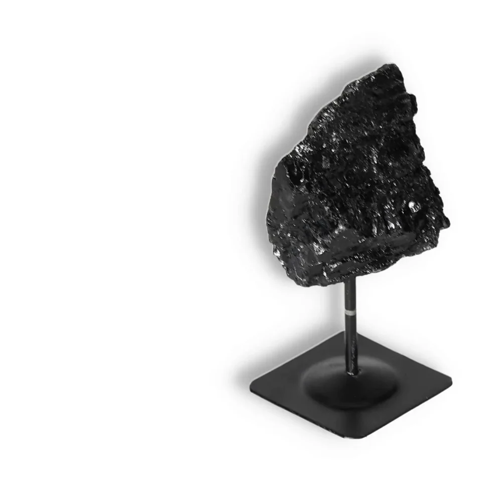 Rough Black Tourmaline with Metal Stand S 566049 - Image 15