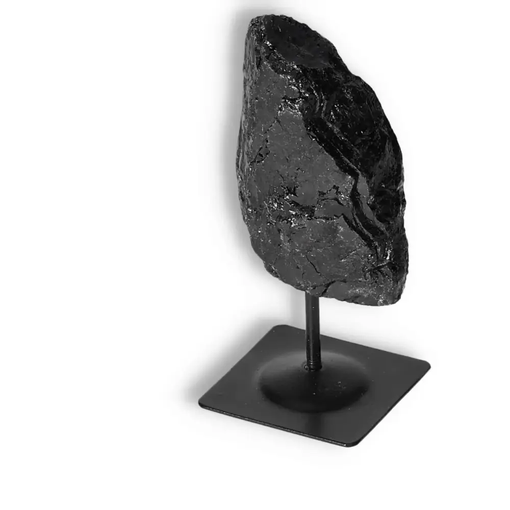 Rough Black Tourmaline with Metal Stand S 566131 - Image 6