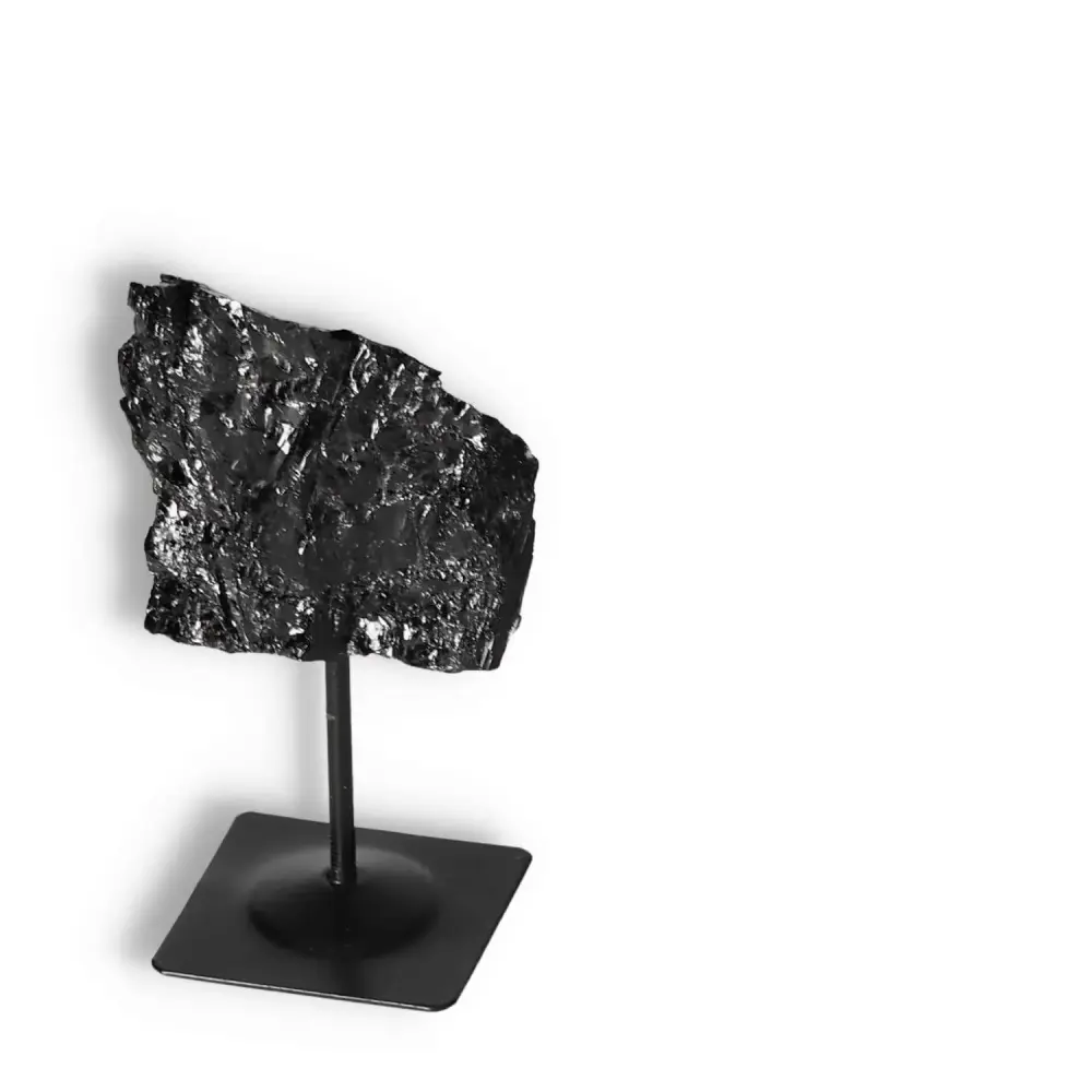 Rough Black Tourmaline with Metal Stand S 566155 - Image 3