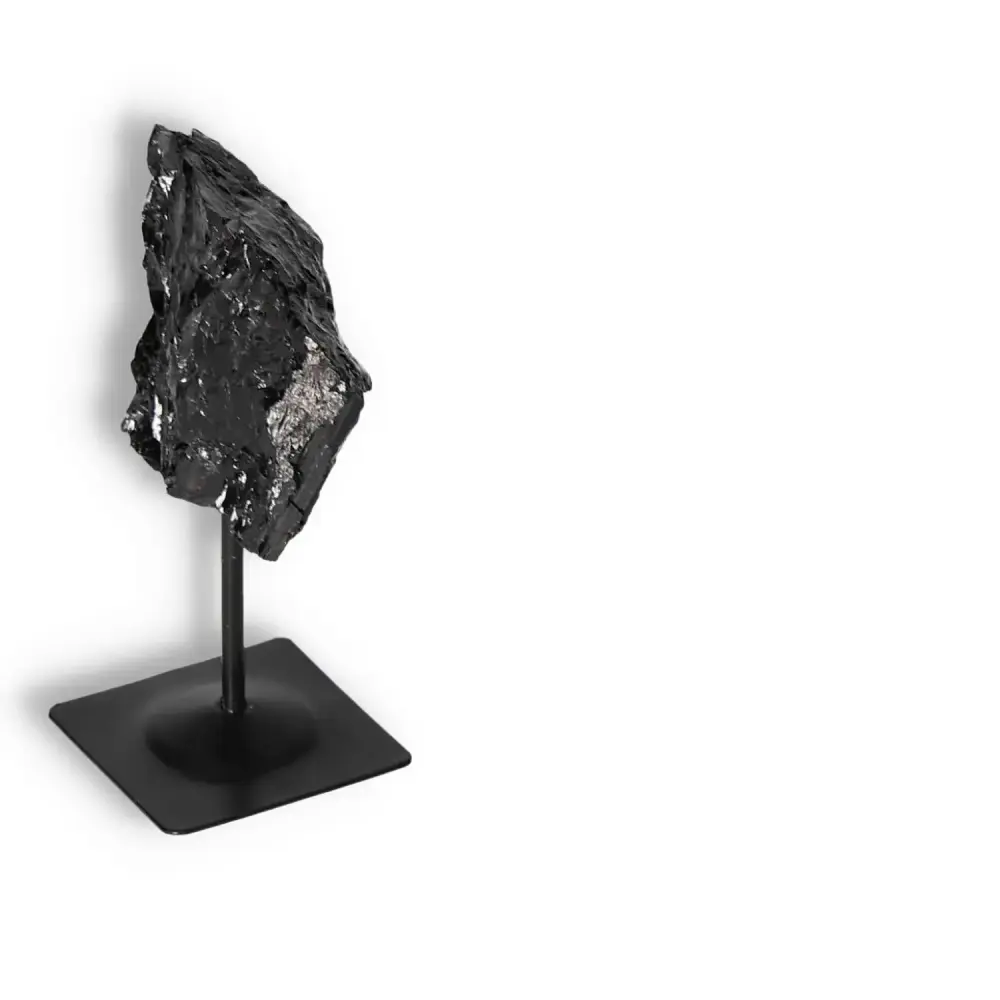 Rough Black Tourmaline with Metal Stand S 566155 - Image 4