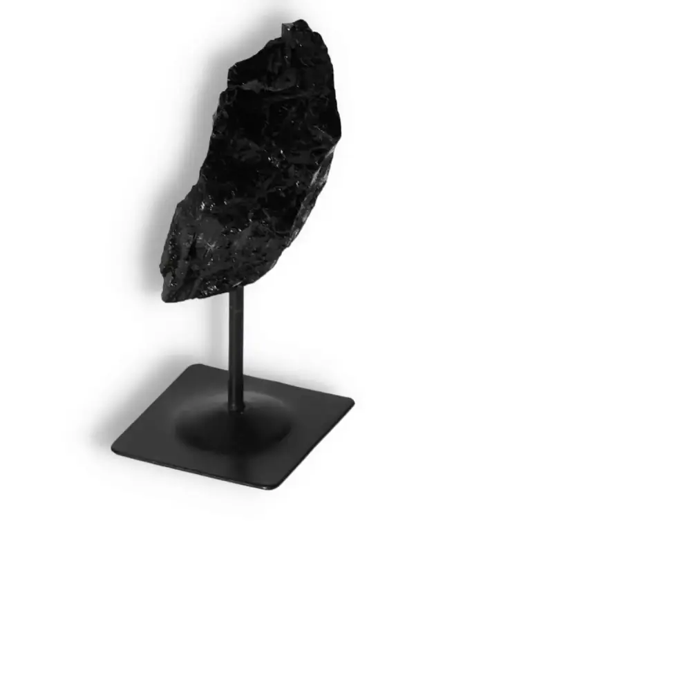 Rough Black Tourmaline with Metal Stand S 566155 - Image 5