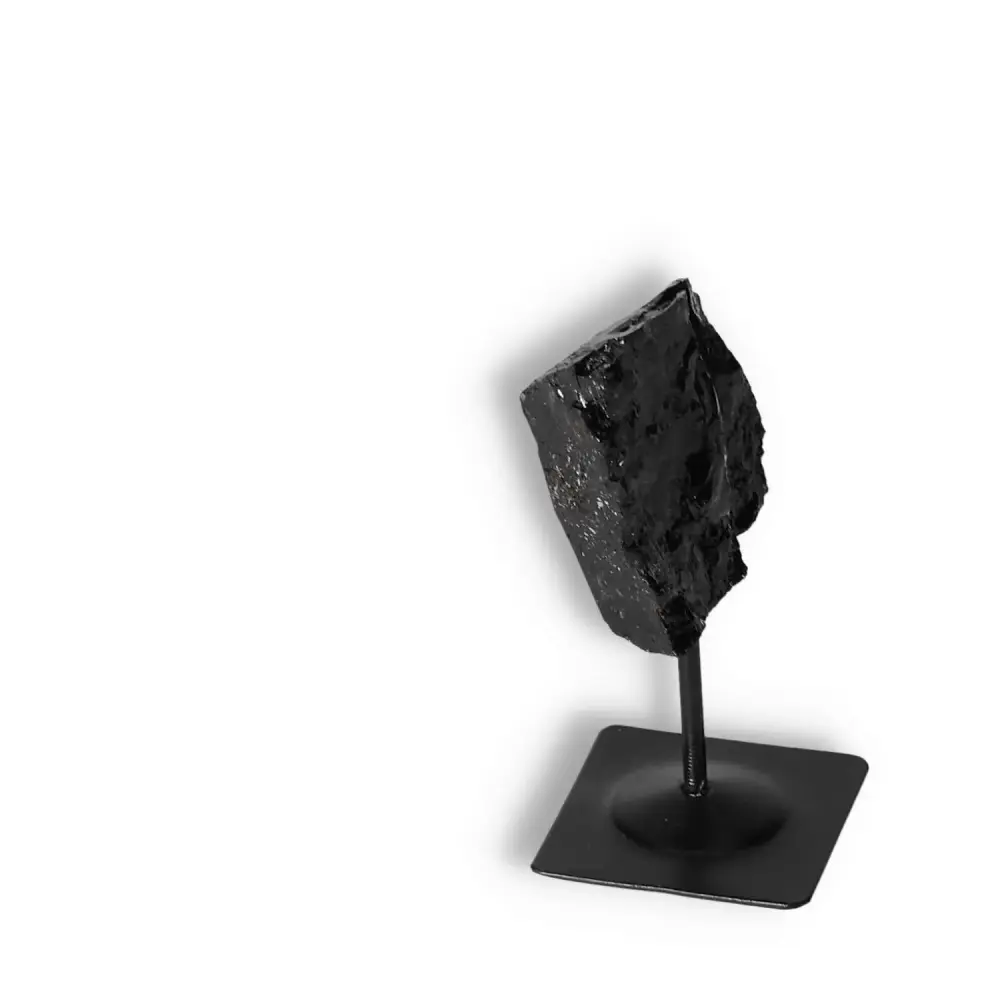 Rough Black Tourmaline with Metal Stand S 566155 - Image 8