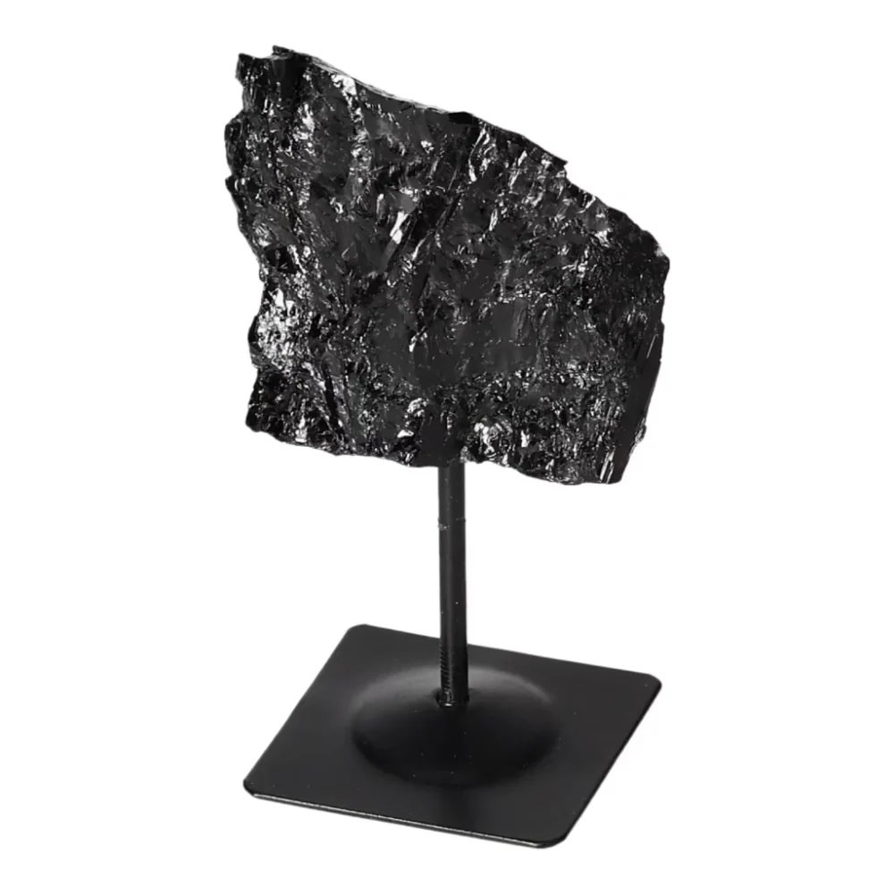 Rough Black Tourmaline with Metal Stand S 566155 - Image 9