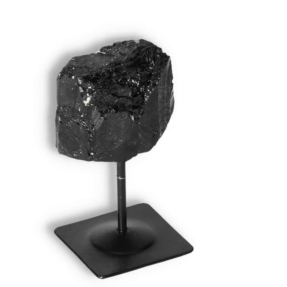 Rough Black Tourmaline with Metal Stand S 566179 - Image 10