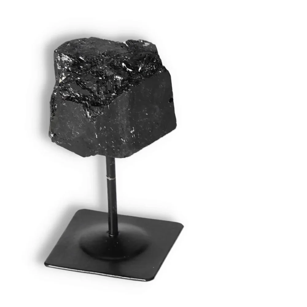 Rough Black Tourmaline with Metal Stand S 566179 - Image 11