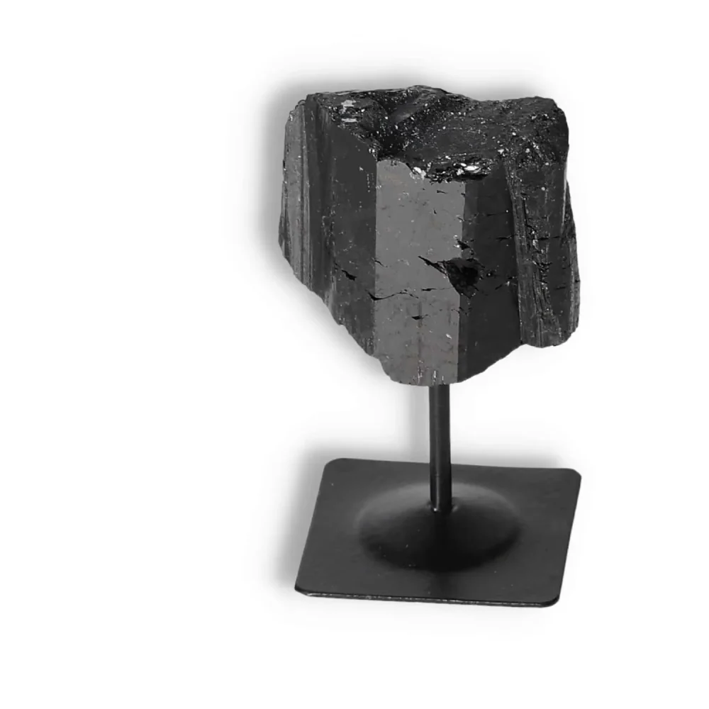 Rough Black Tourmaline with Metal Stand S 566179 - Image 14