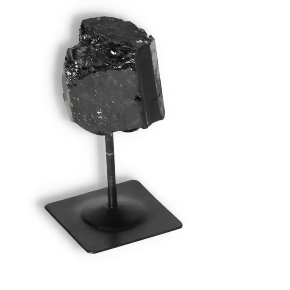 Rough Black Tourmaline with Metal Stand S 566179 - Image 4