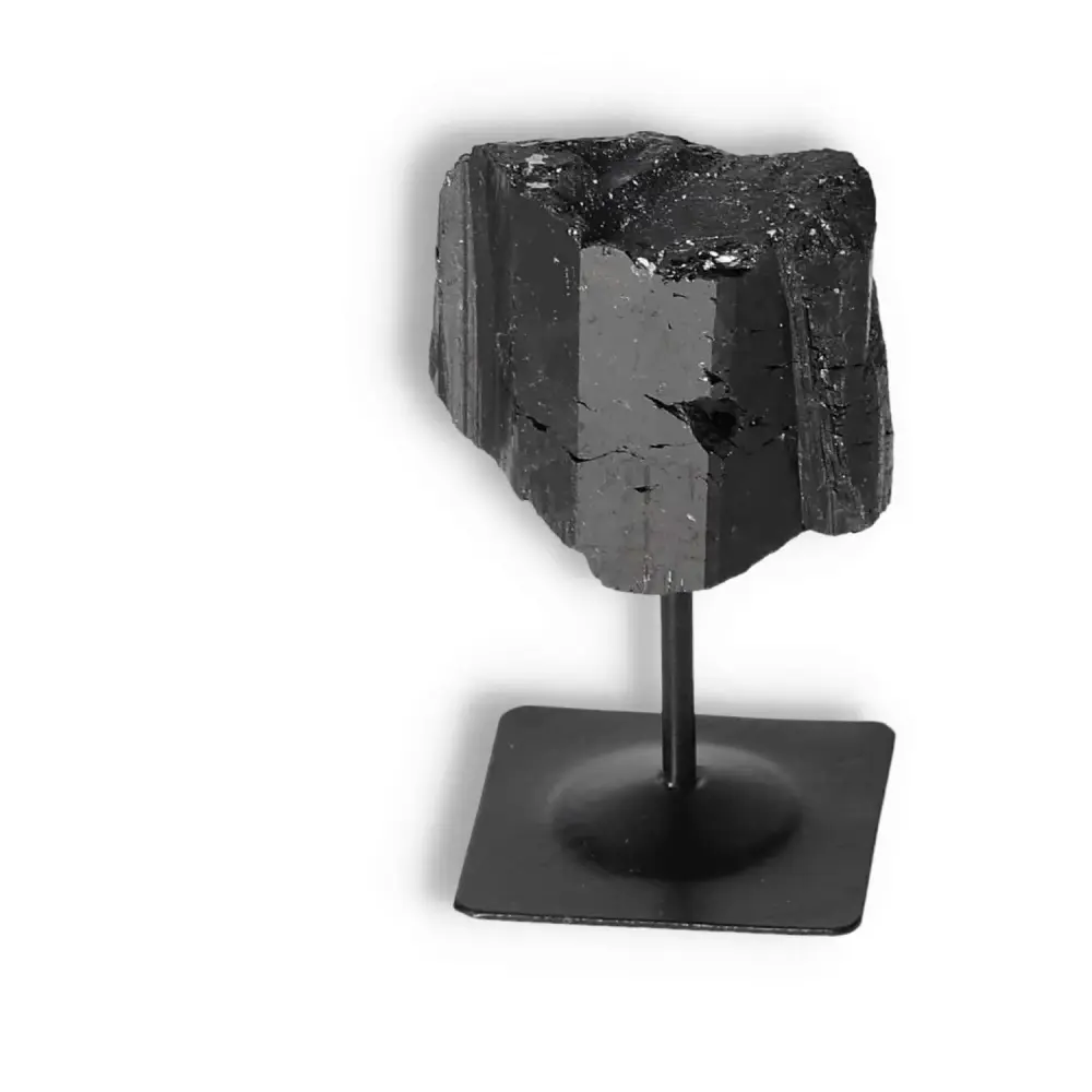 Rough Black Tourmaline with Metal Stand S 566179 - Image 6