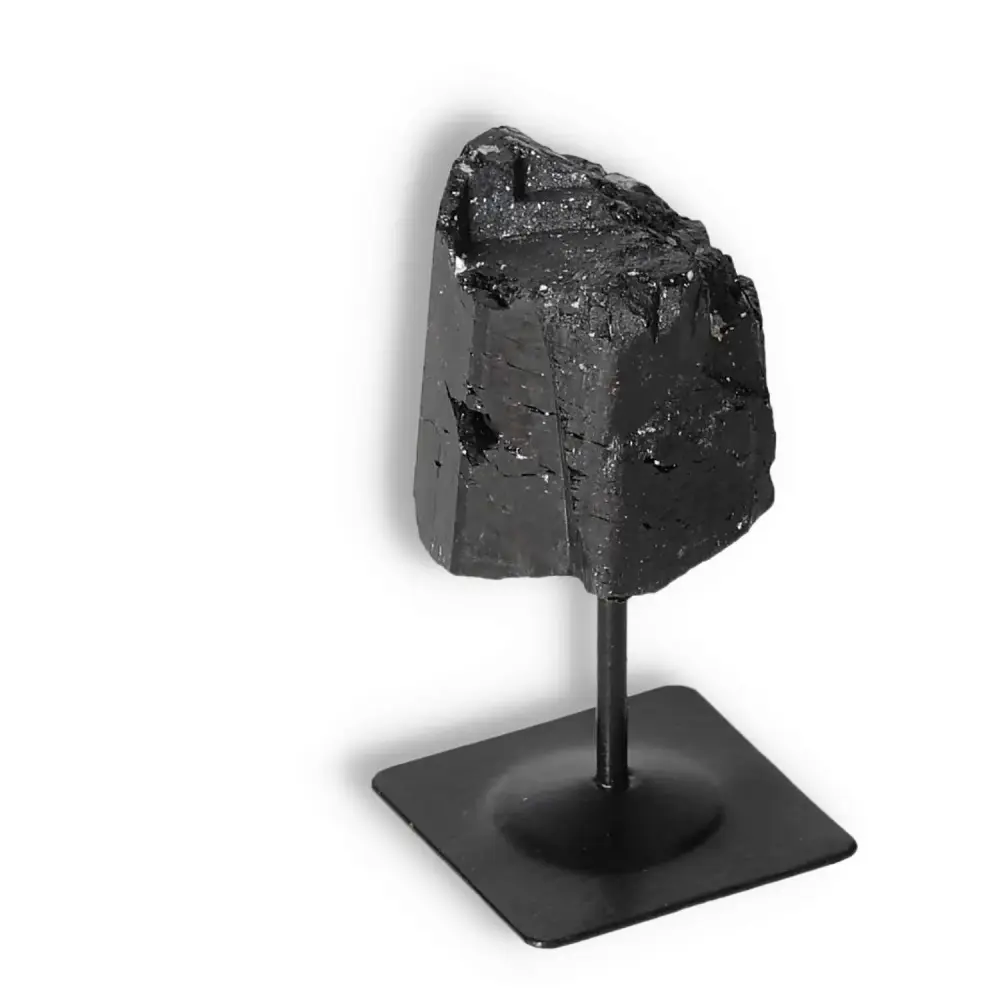 Rough Black Tourmaline with Metal Stand S 566179 - Image 7