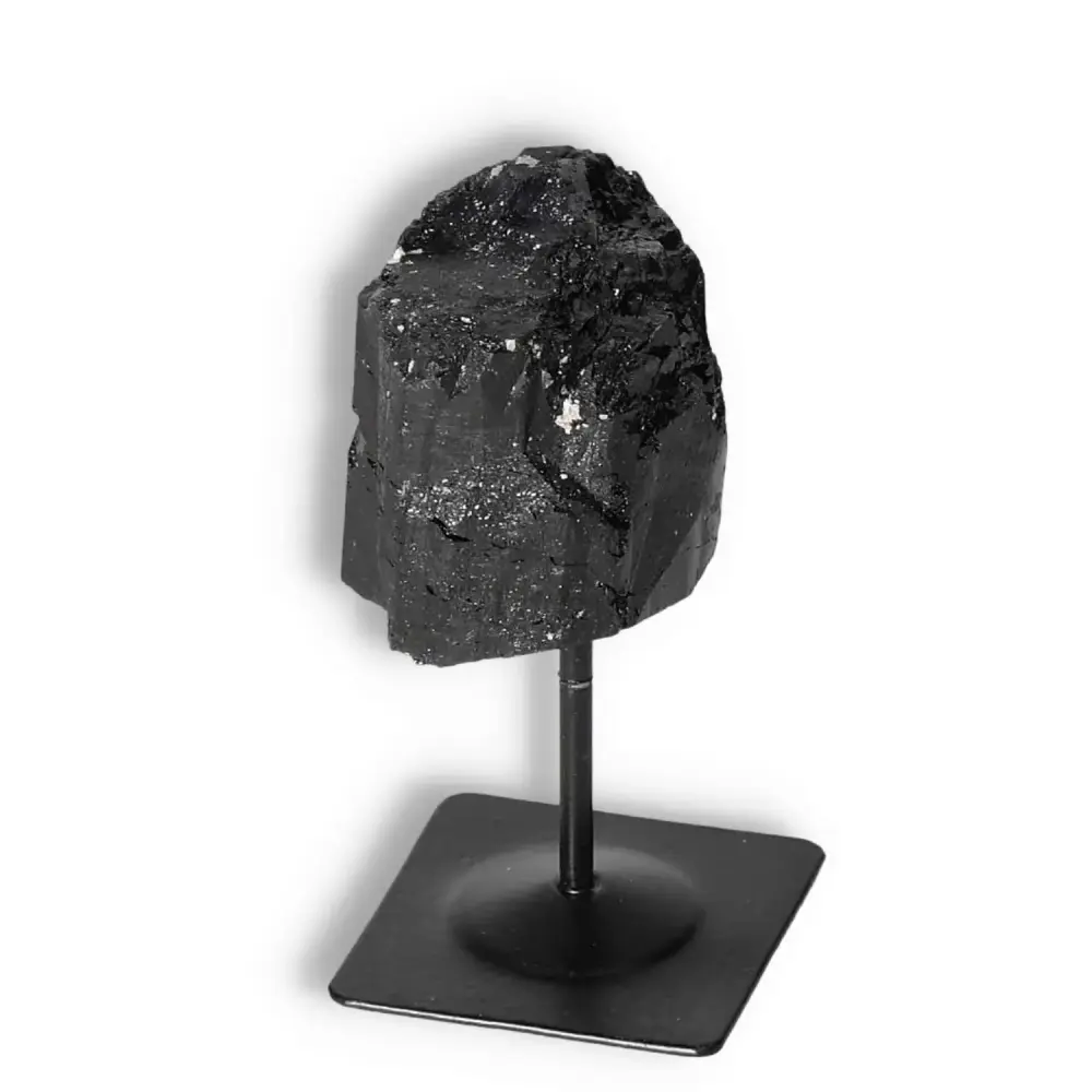 Rough Black Tourmaline with Metal Stand S 566179 - Image 8