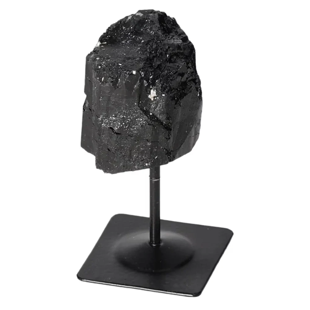 Rough Black Tourmaline with Metal Stand S 566179 - Image 9