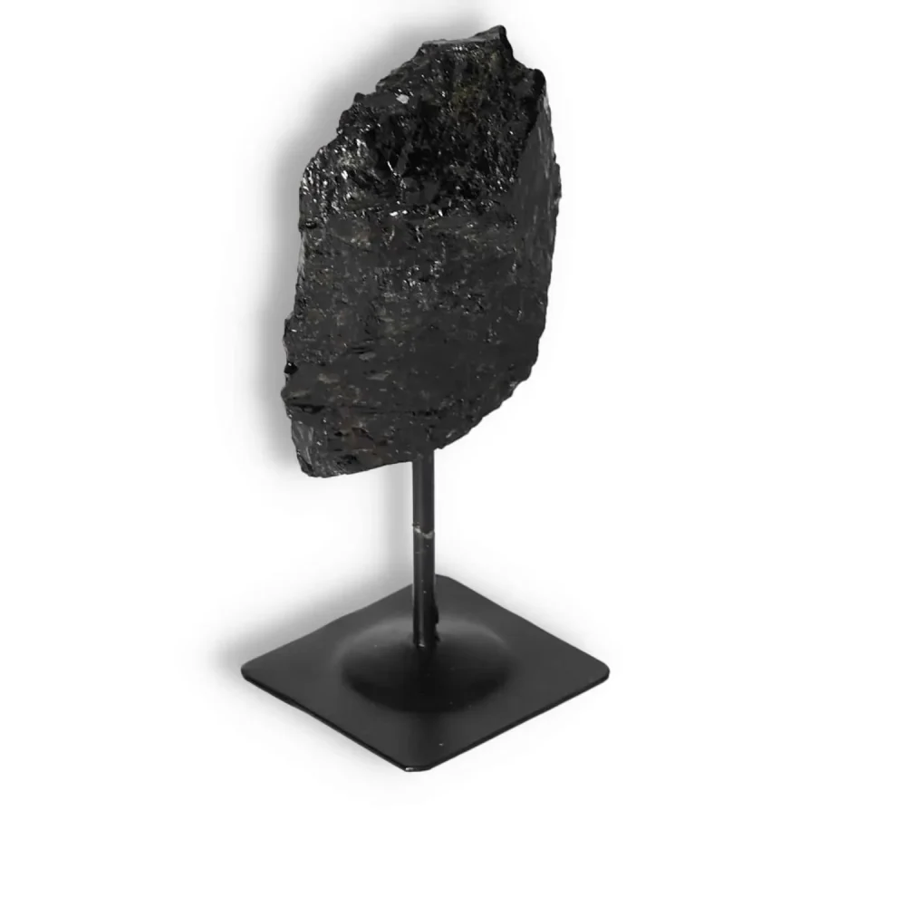 Rough Black Tourmaline with Metal Stand S 566193 - Image 13