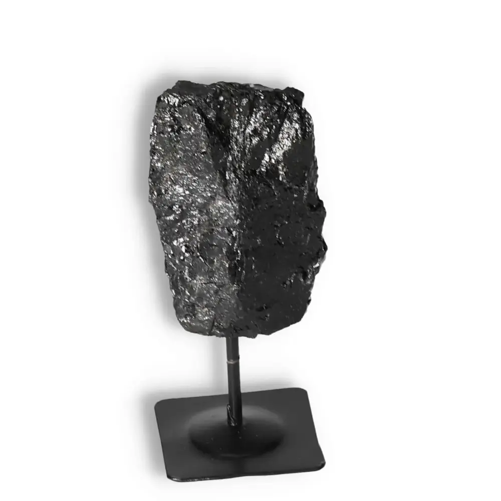 Rough Black Tourmaline with Metal Stand S 566193 - Image 2