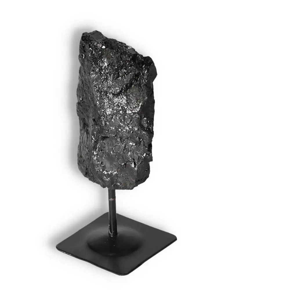 Rough Black Tourmaline with Metal Stand S 566193 - Image 3