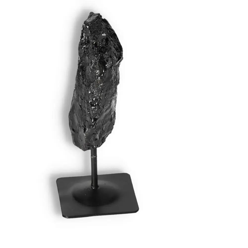 Rough Black Tourmaline with Metal Stand S 566193 - Image 4