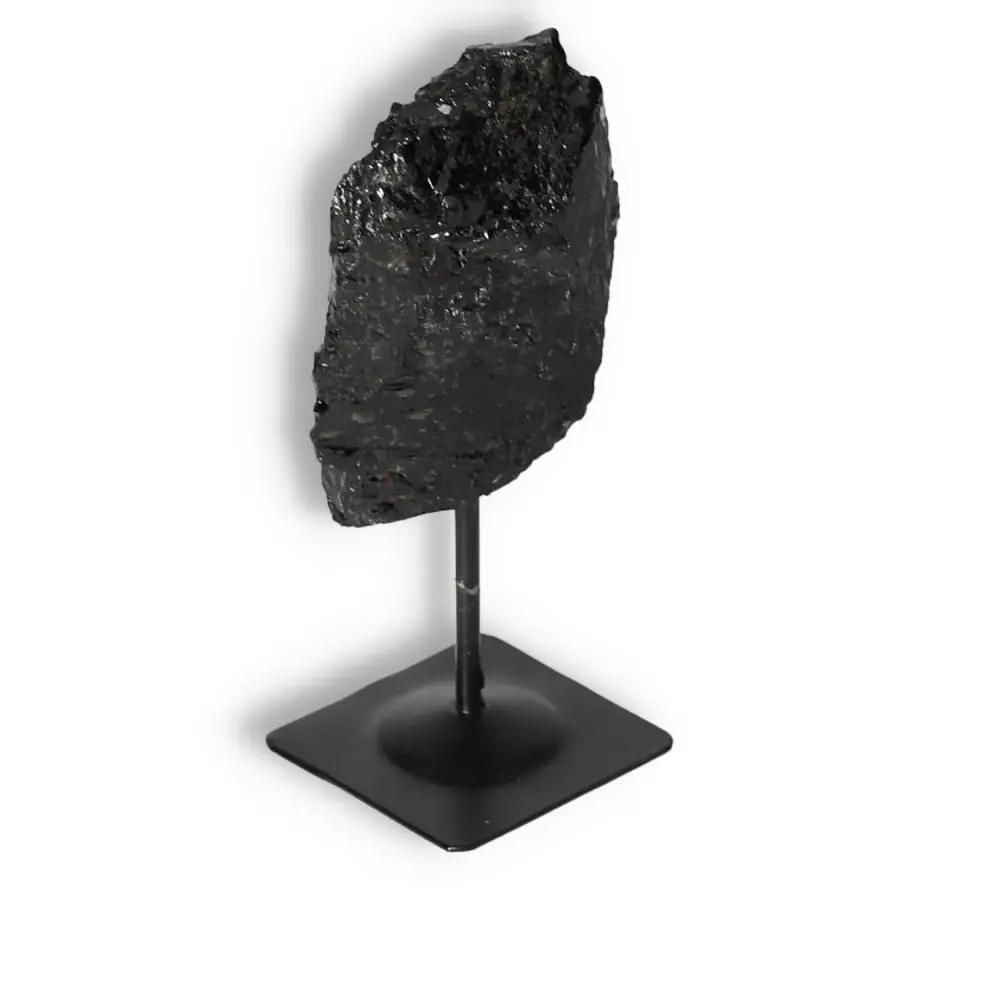 Rough Black Tourmaline with Metal Stand S 566193 - Image 5