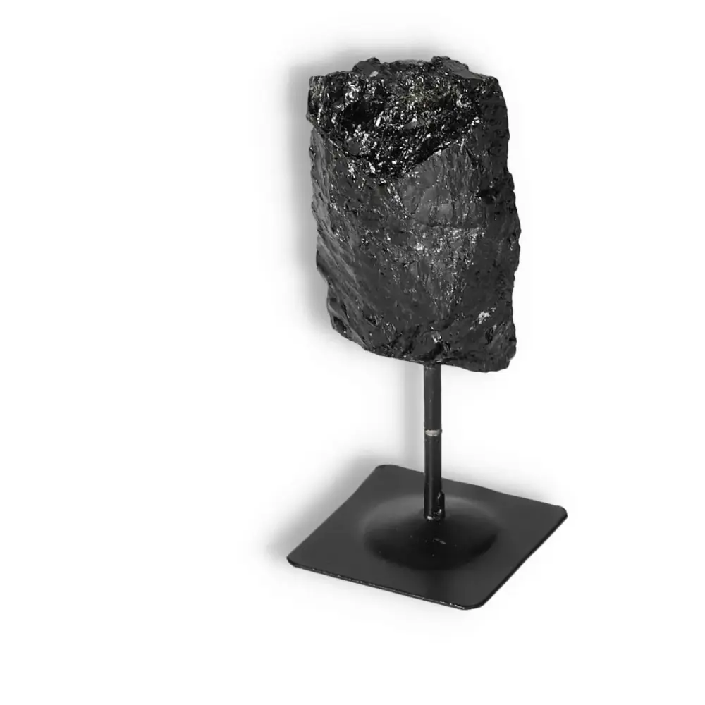 Rough Black Tourmaline with Metal Stand S 566193 - Image 6