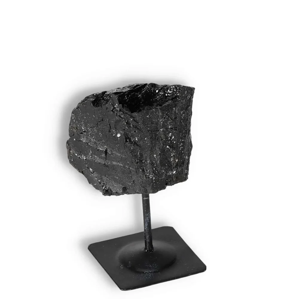 Rough Black Tourmaline with Metal Stand S 566230 - Image 10