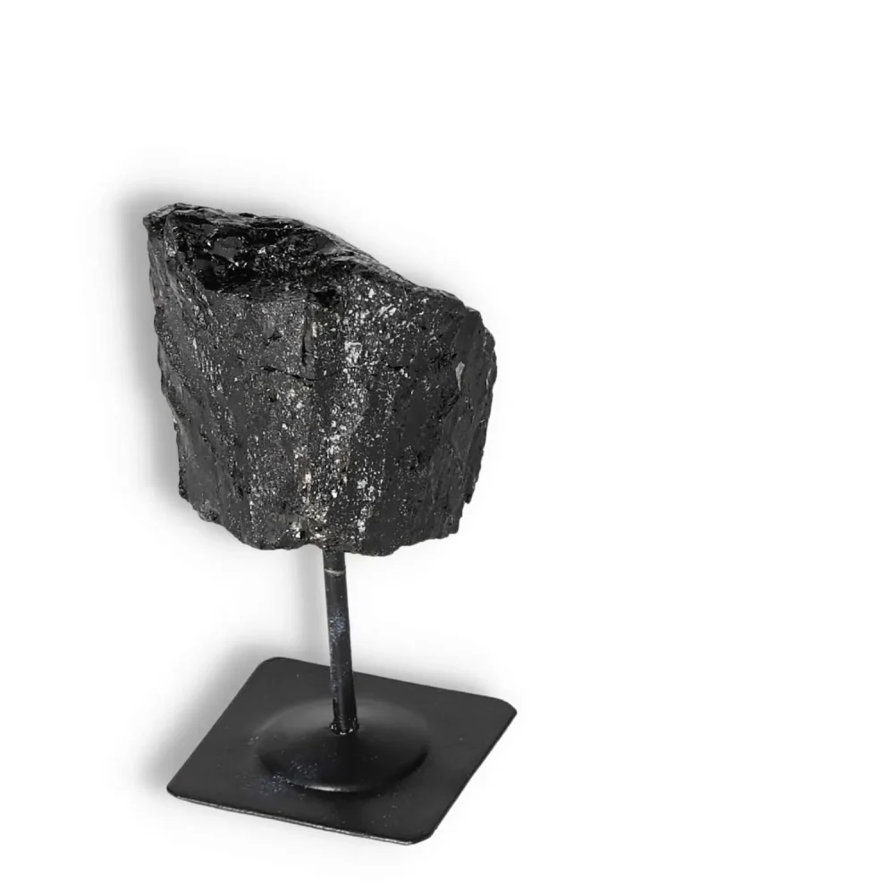 Rough Black Tourmaline with Metal Stand S 566230 - Image 11