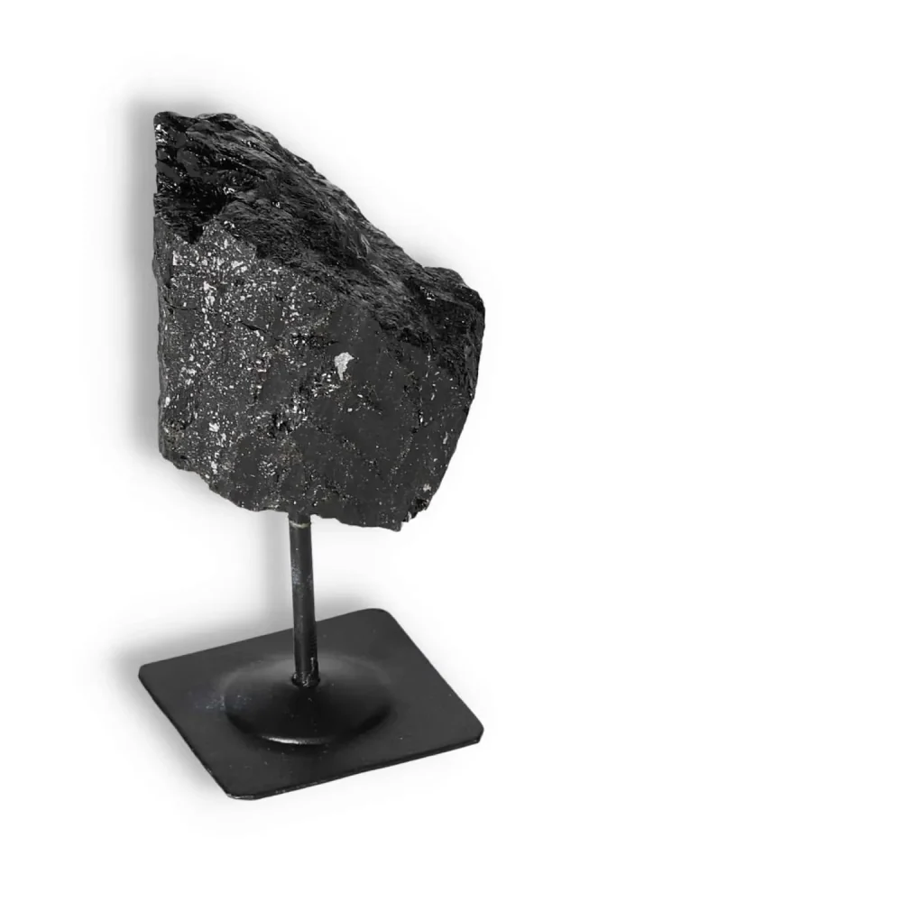 Rough Black Tourmaline with Metal Stand S 566230 - Image 12
