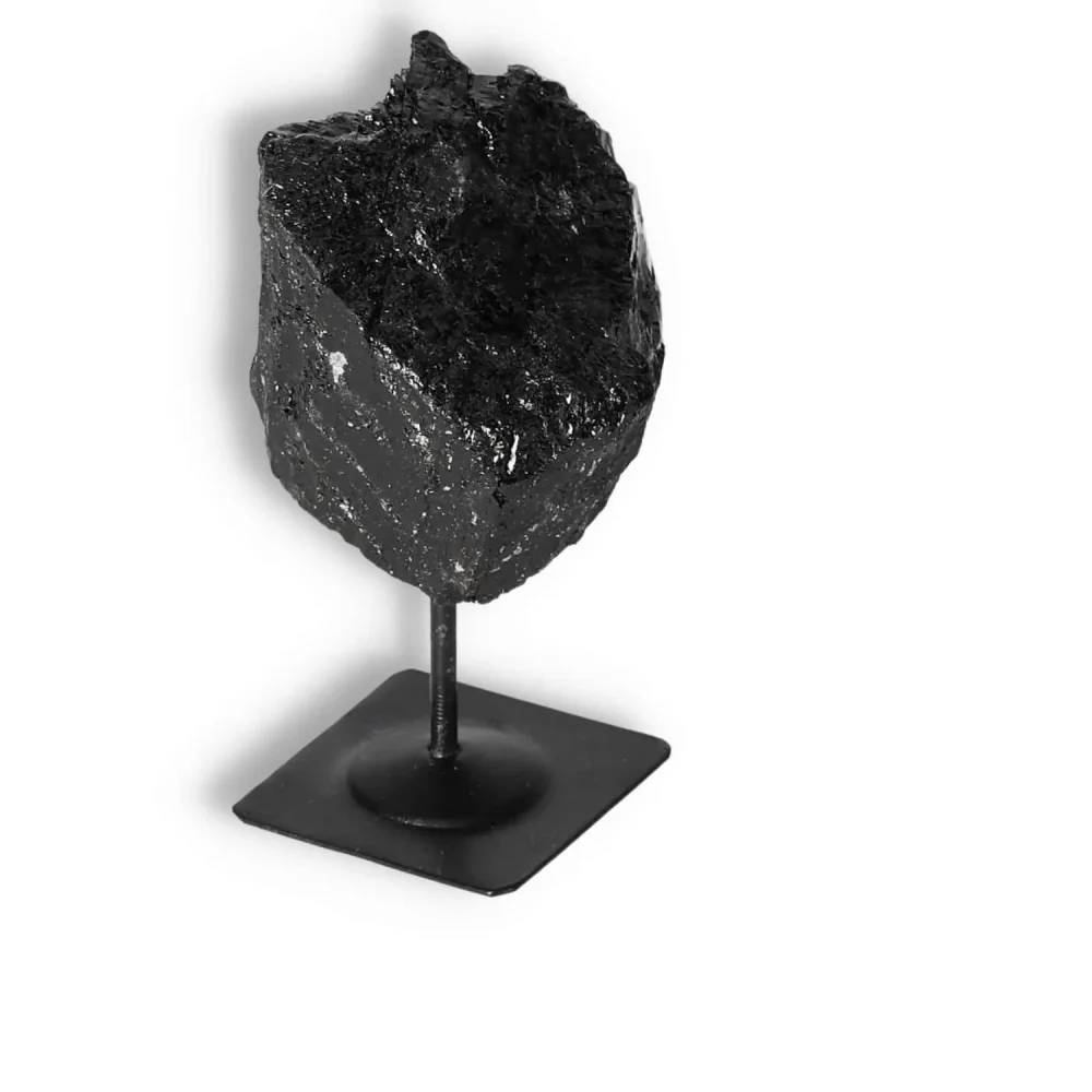 Rough Black Tourmaline with Metal Stand S 566230 - Image 13