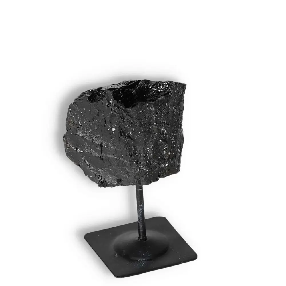 Rough Black Tourmaline with Metal Stand S 566230 - Image 2