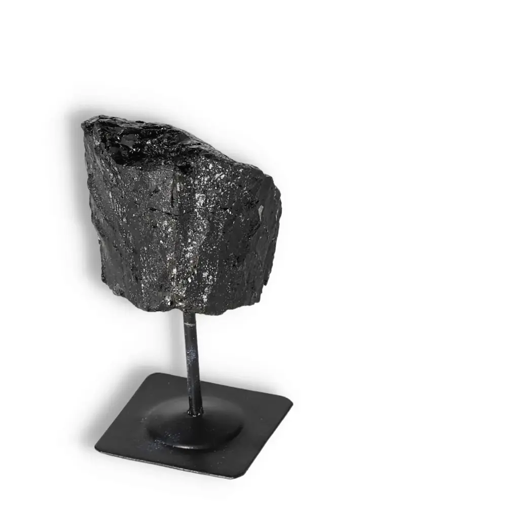 Rough Black Tourmaline with Metal Stand S 566230 - Image 3