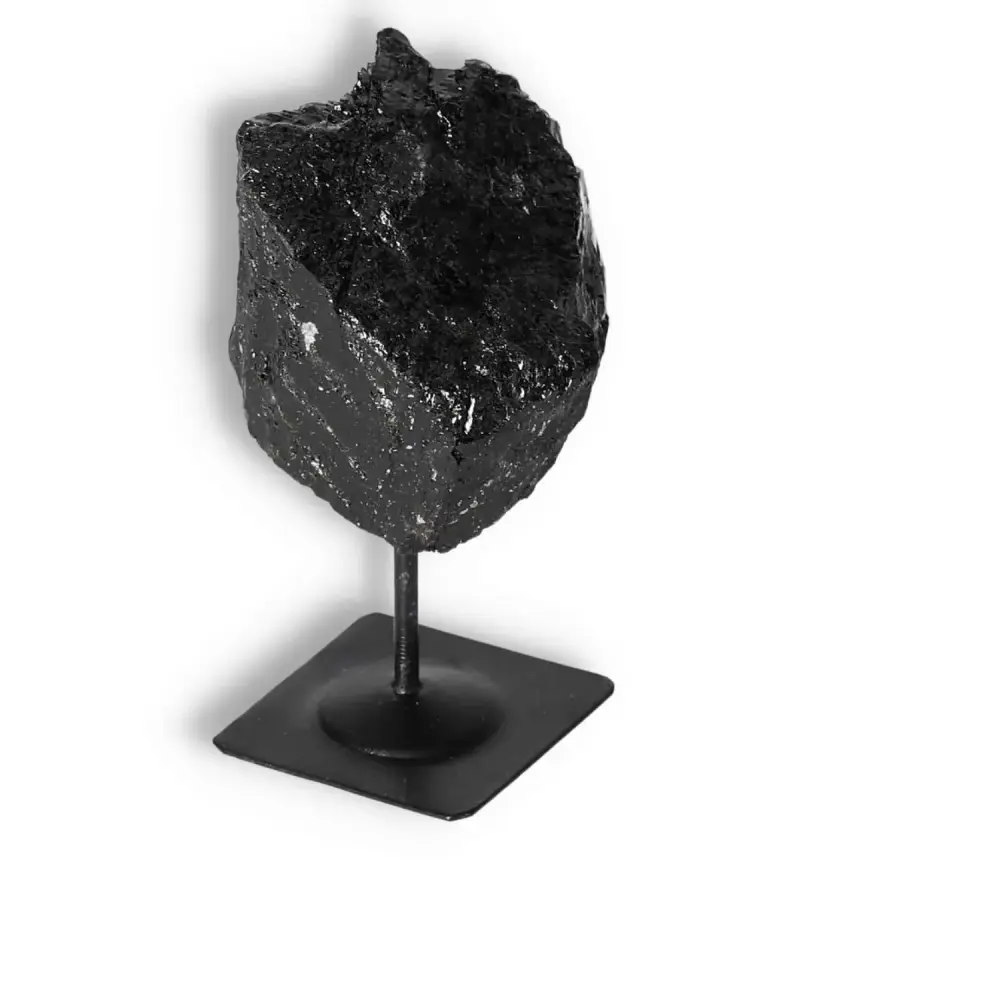 Rough Black Tourmaline with Metal Stand S 566230 - Image 5