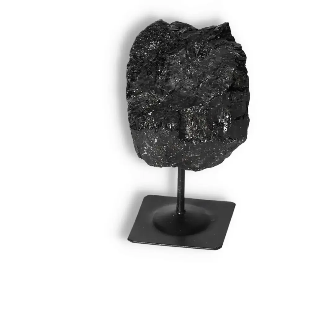 Rough Black Tourmaline with Metal Stand S 566230 - Image 6