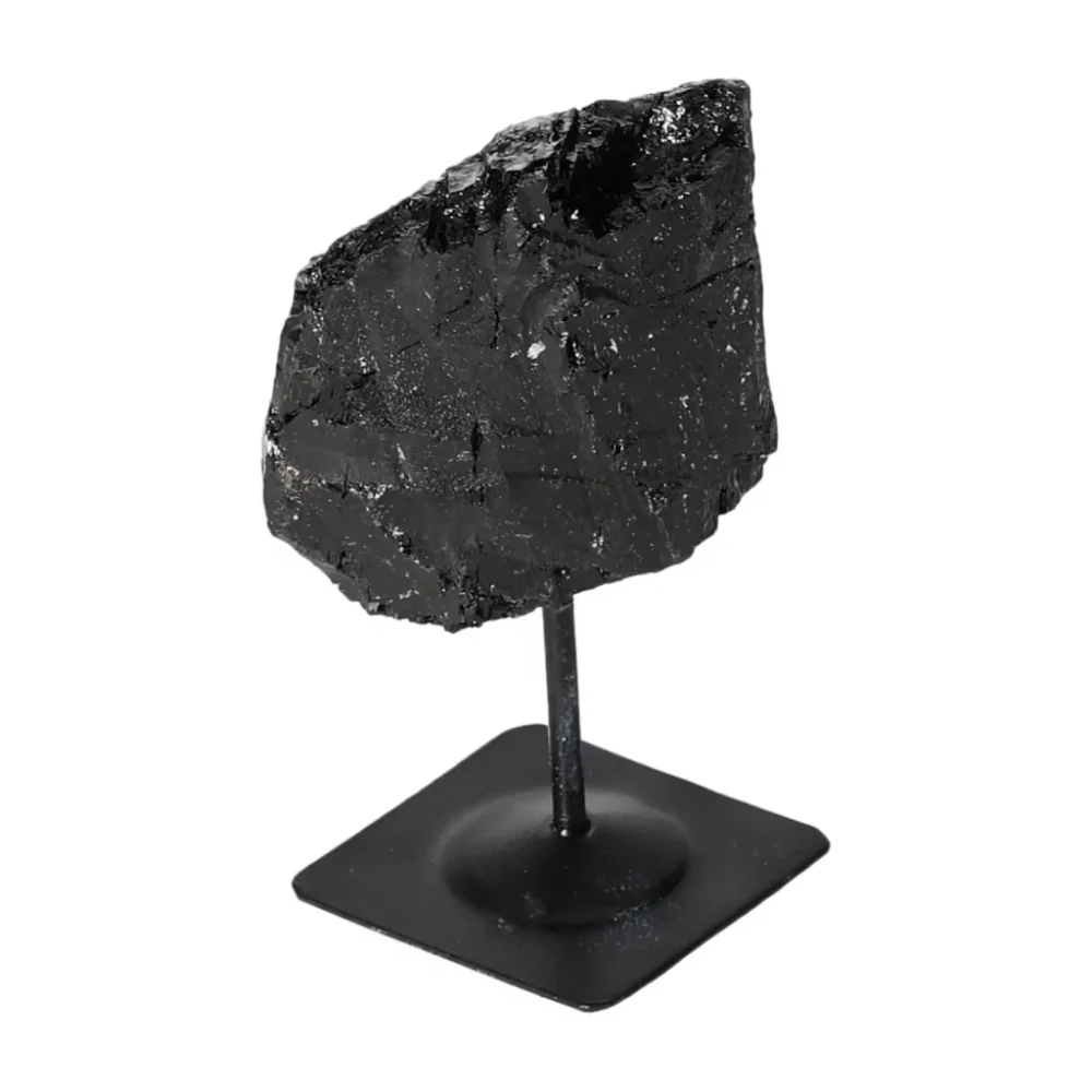 Rough Black Tourmaline with Metal Stand S 566230 - Image 9