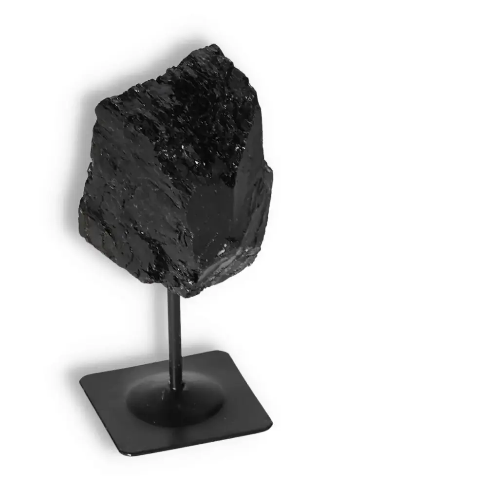Rough Black Tourmaline with Metal Stand S 566285 - Image 3