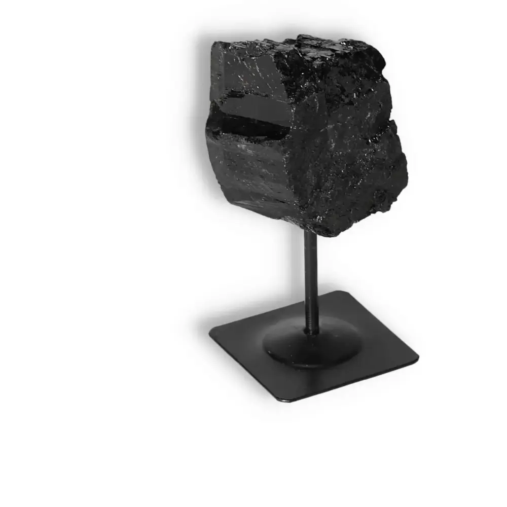 Rough Black Tourmaline with Metal Stand S 566285 - Image 6