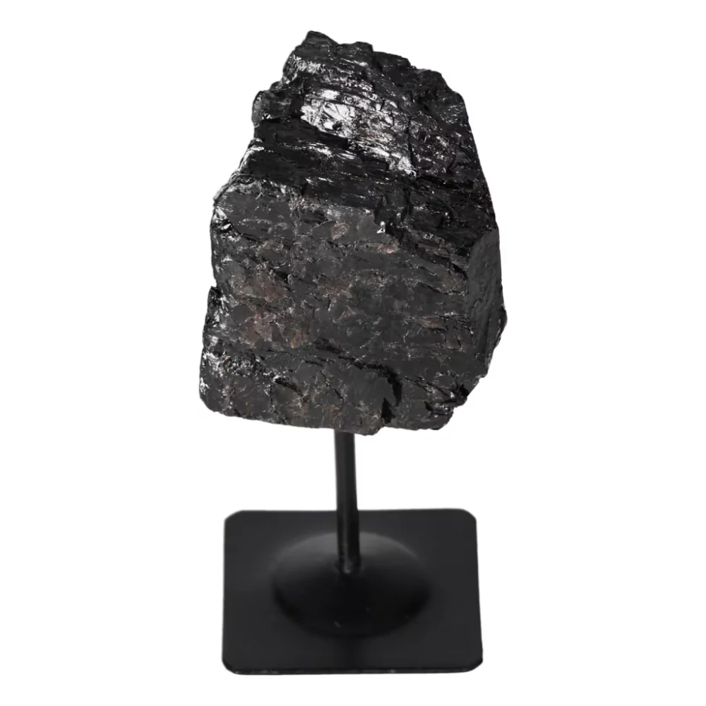 Rough Black Tourmaline with Metal Stand S 566285 - Image 9