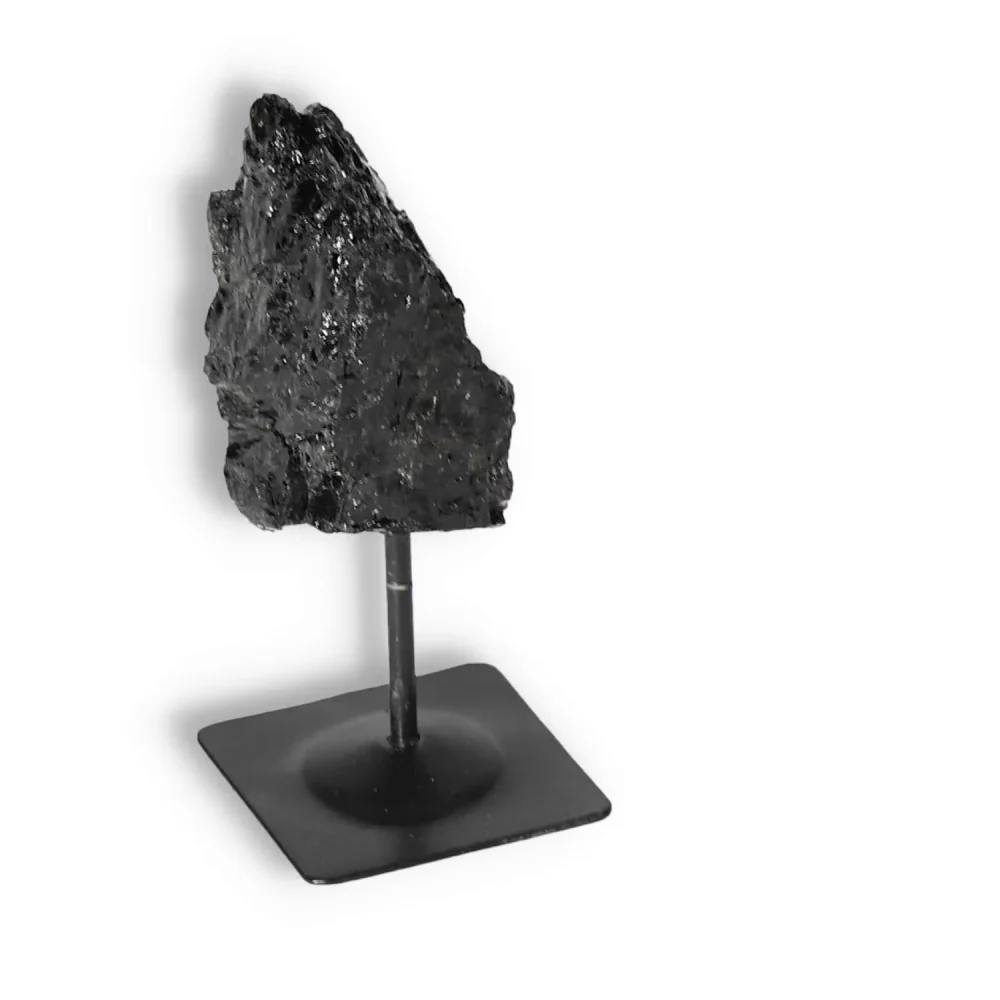 Rough Black Tourmaline with Metal Stand S 566315 - Image 12