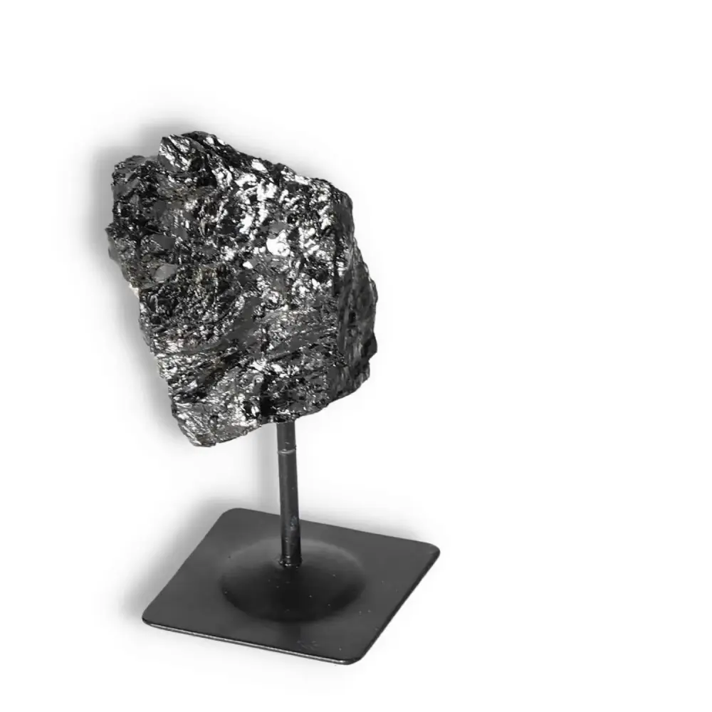 Rough Black Tourmaline with Metal Stand S 566315 - Image 3