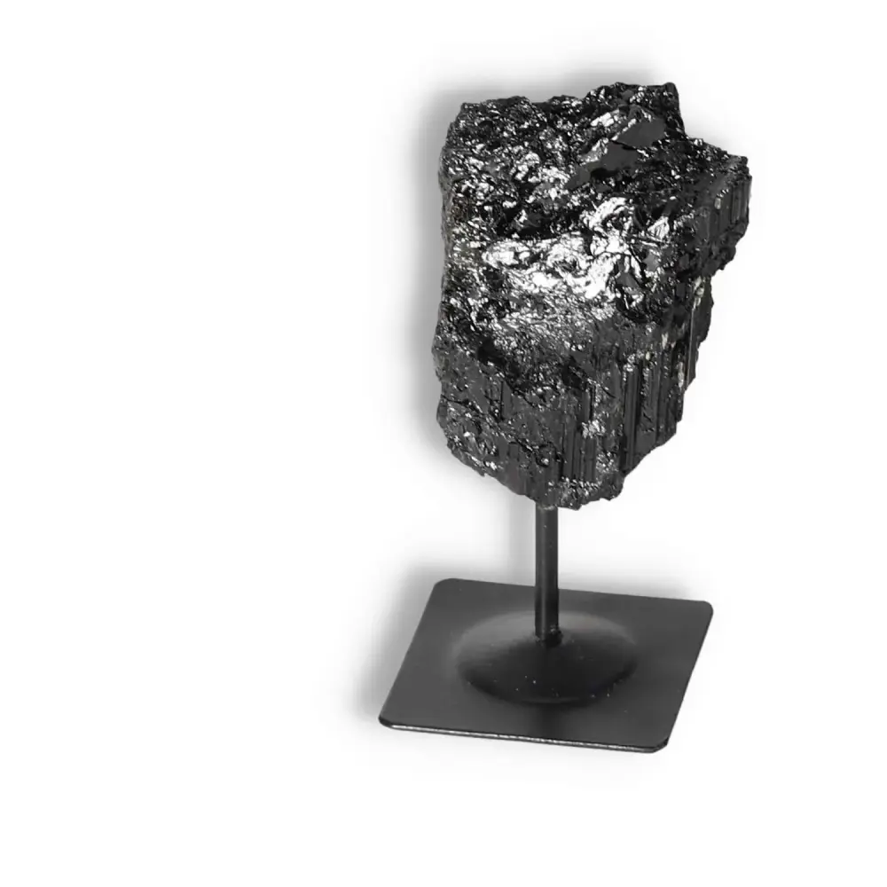 Rough Black Tourmaline with Metal Stand S 566315 - Image 6