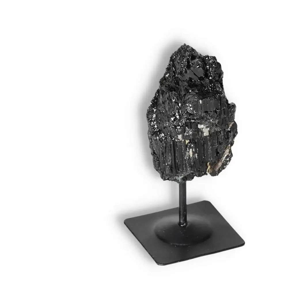 Rough Black Tourmaline with Metal Stand S 566315 - Image 7