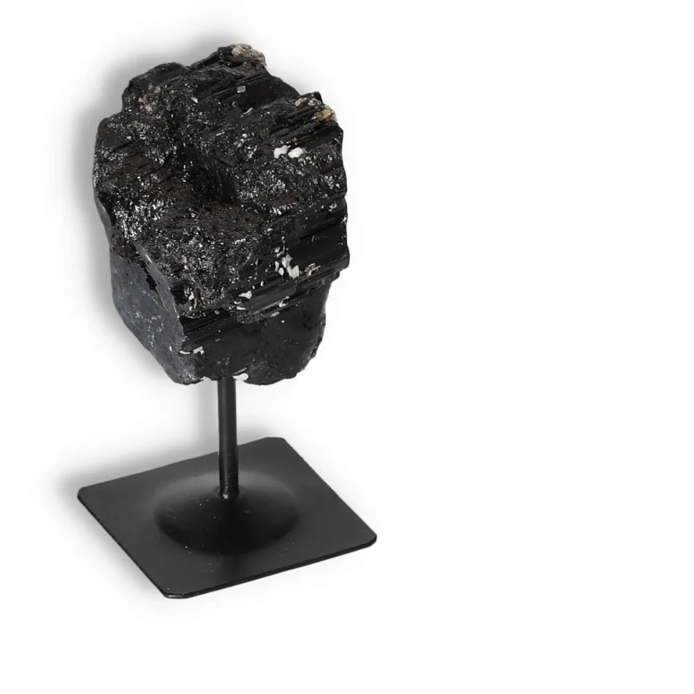 Rough Black Tourmaline with Metal Stand S 566346 - Image 12
