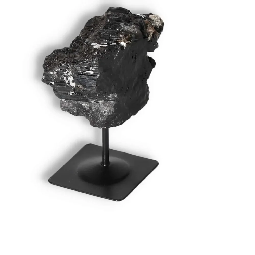 Rough Black Tourmaline with Metal Stand S 566346 - Image 13