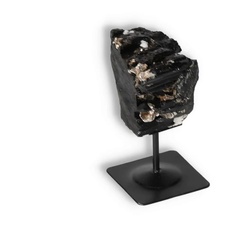 Rough Black Tourmaline with Metal Stand S 566346 - Image 15
